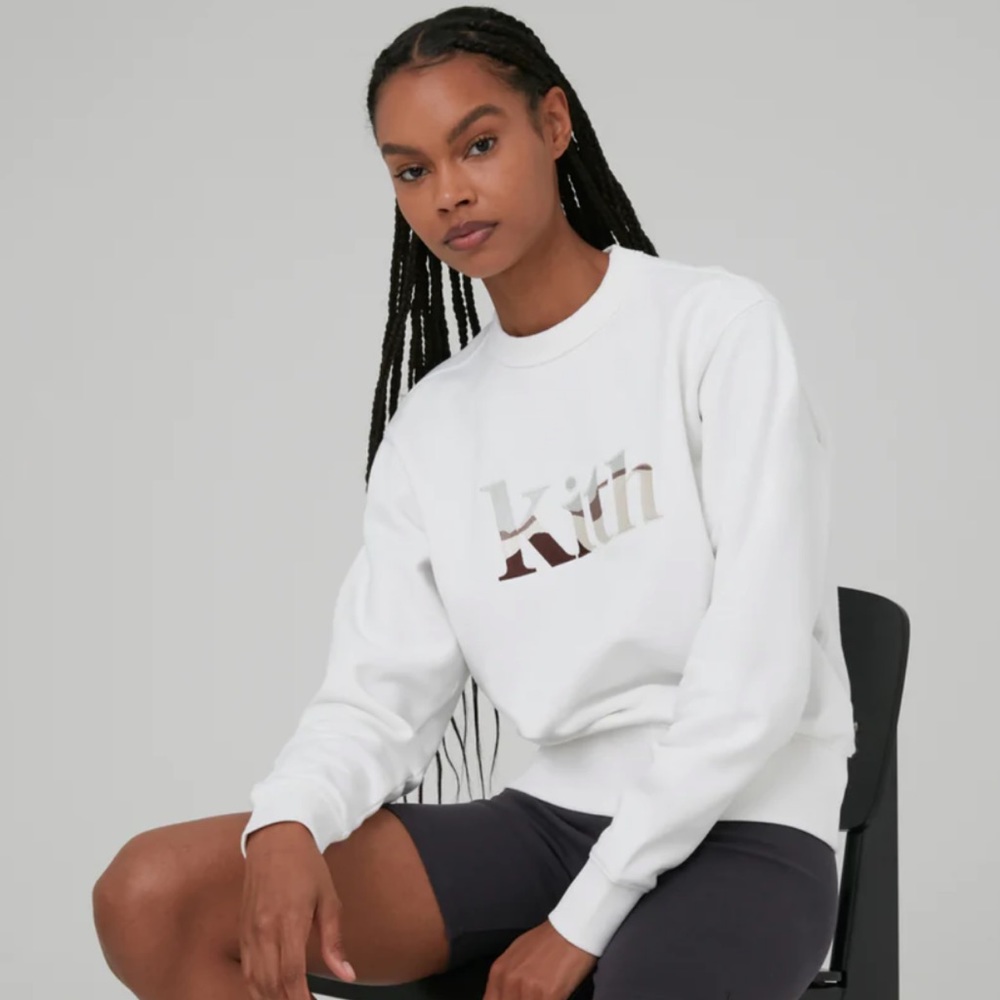Kith Women Landscape Serif Embroidered Asher Crew - White